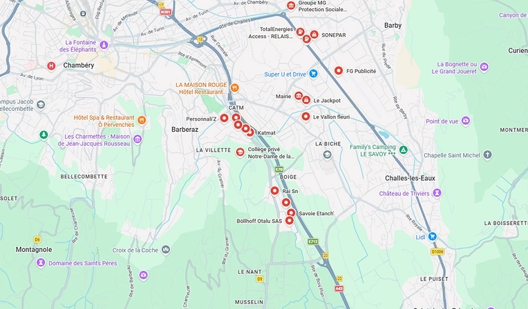 Nos zones d’intervention autour de Chambéry